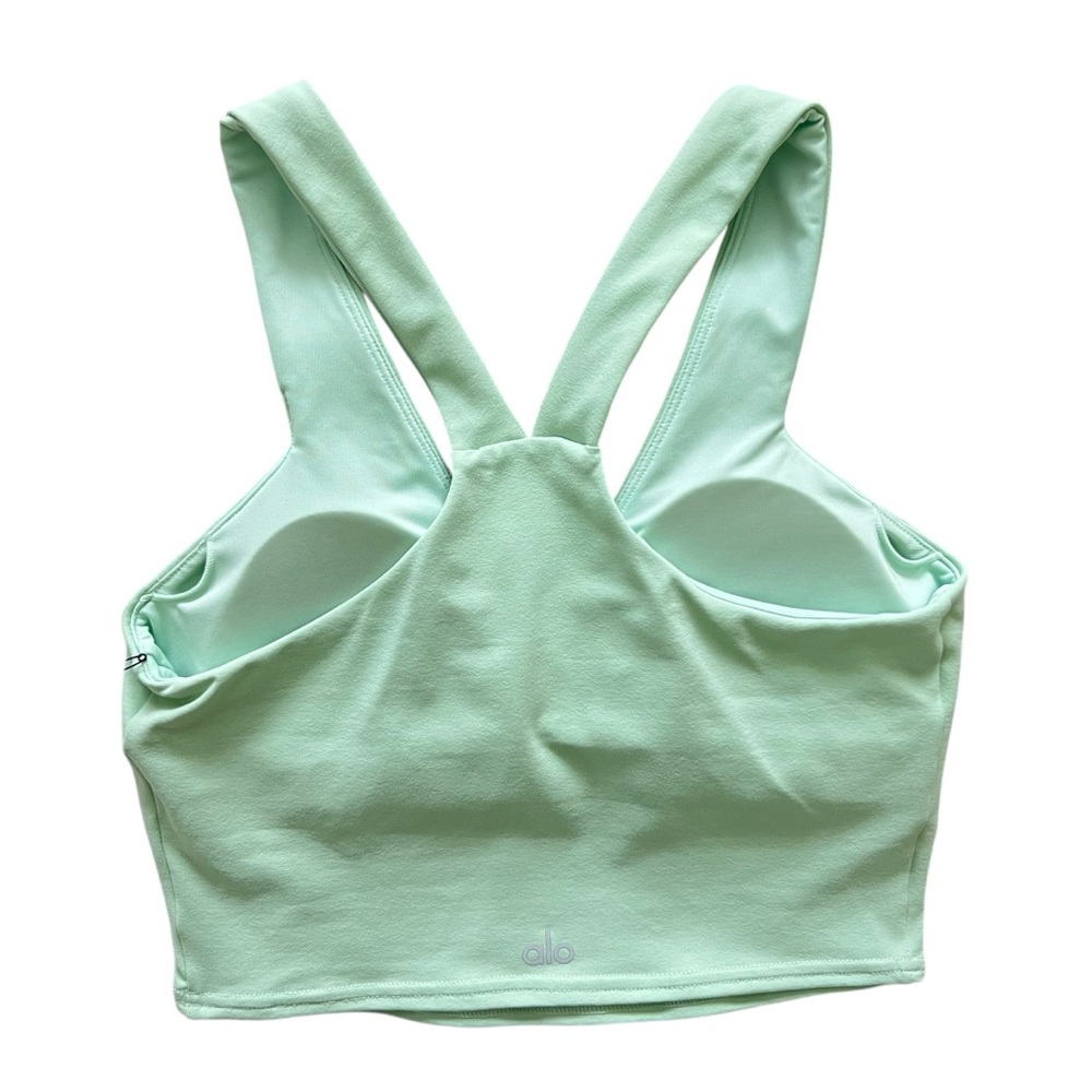 ALO Yoga Airbrush Real Bra Tank In Spearmint Limited Edition Cropped Top Size S - Picture 4 of 13